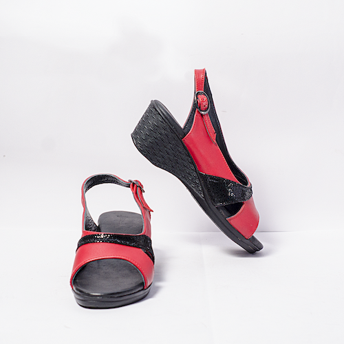 Red And Black Ladies Sandals - Famad PLC